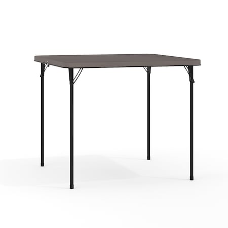 Flash Furniture Square Folding Table, 34" W, 34" L, 28.5" H, Plastic Top, Grey DAD-LF-86-DG-GG